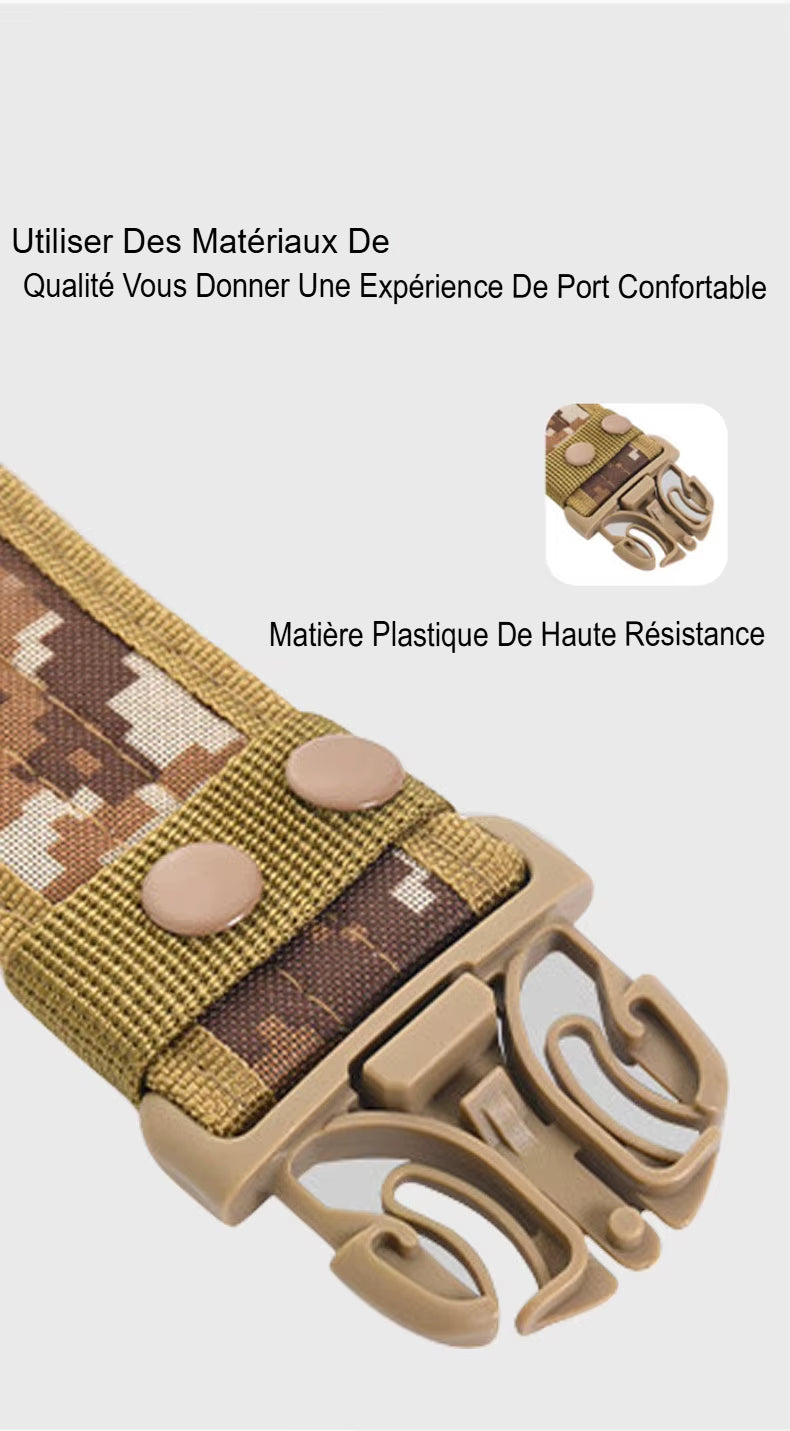 Tactical men's belt with quick-release buckle