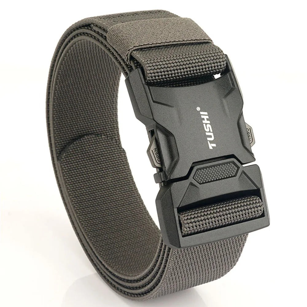 Tactical military belt with metal buckle