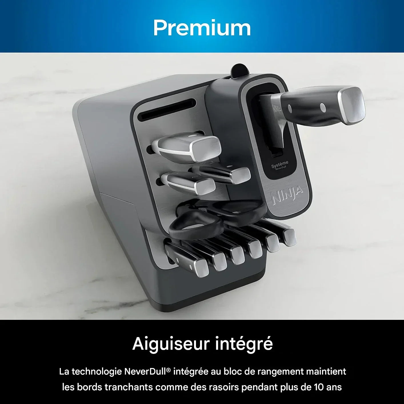 Aiguiseur de couteaux multifonction 4 en 1