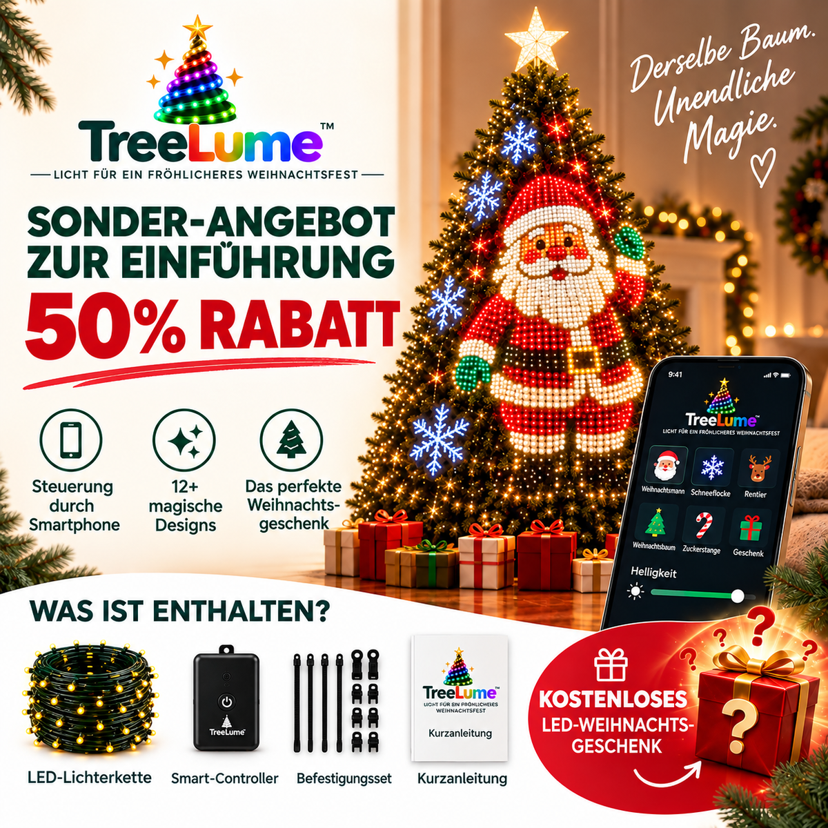 TreeLume™ — Intelligent Animated Christmas Tree Lighting