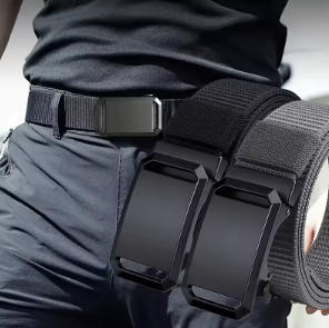 Nouvelle ceinture à boucle automatique, ceinture tactique en toile pour le travail, les tenues décontractées et les activités de plein air, ceinture pour pantalon d’entraînement militaire pour hommes