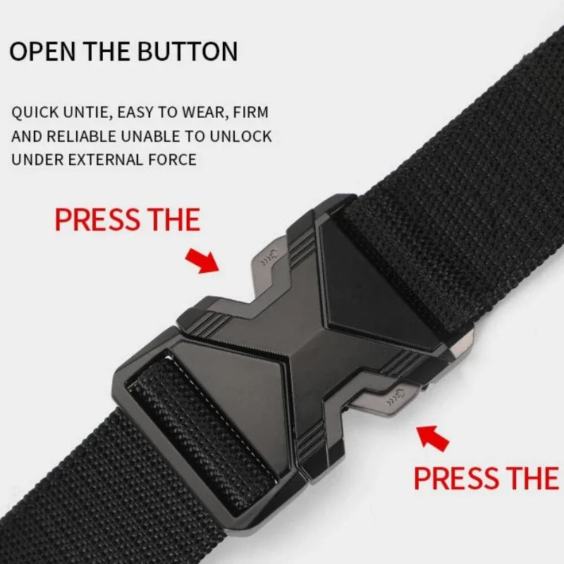 Nouvelle Ceinture Homme 125 cm à Boucle – Ceinture Homme en Nylon Tressé, Légère, Respirante, pour un Usage Quotidien et les Déplacements