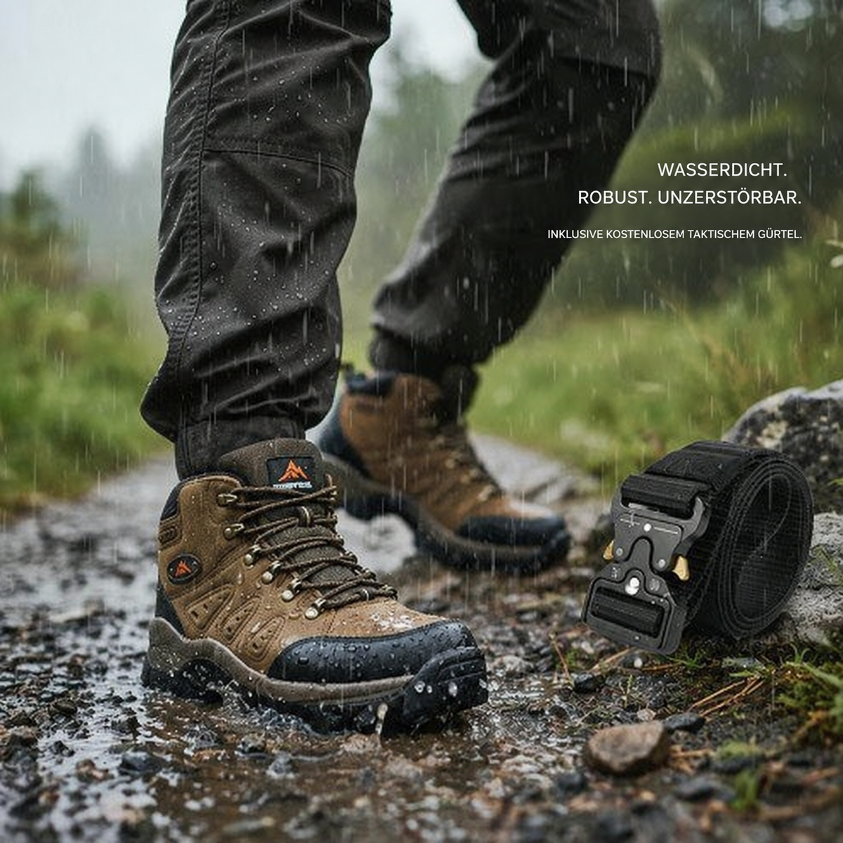 Waterproof hiking boots + free belt as a gift