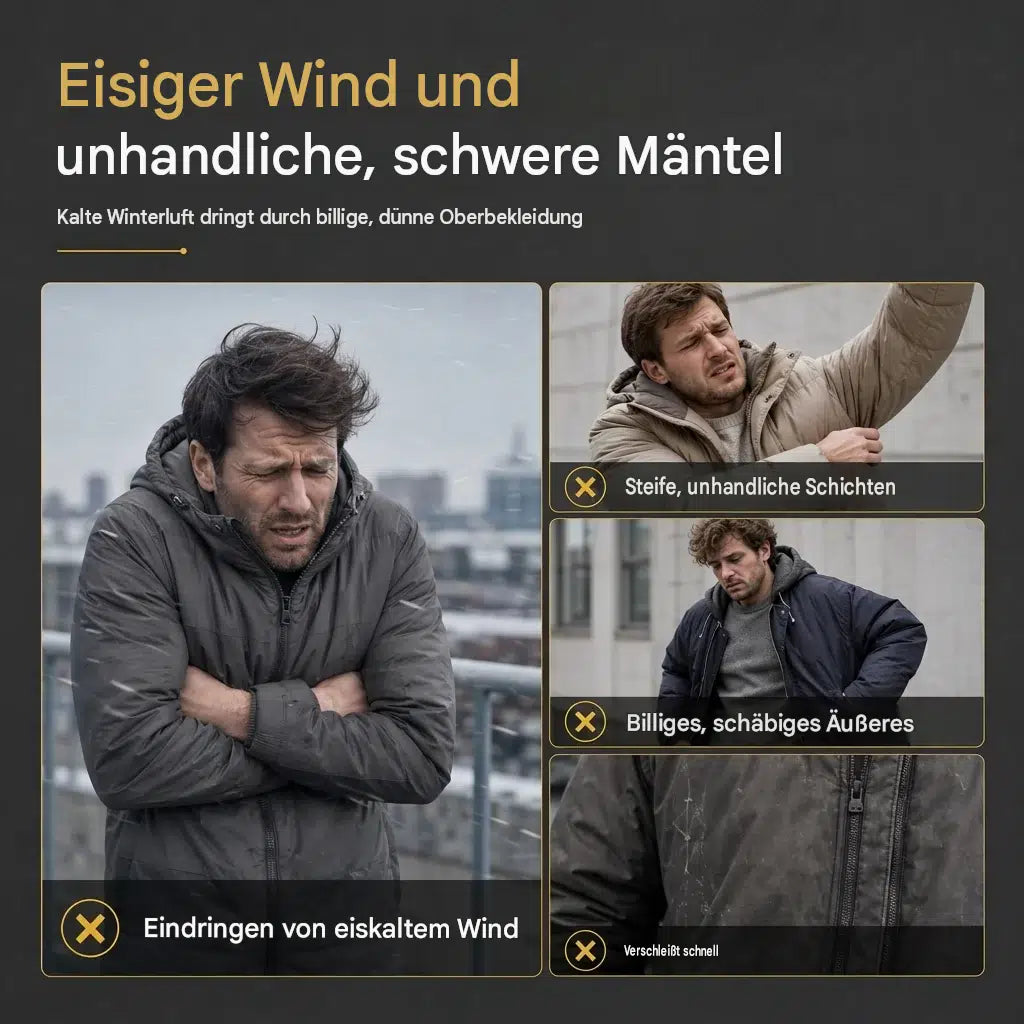 Herren-Winterjacke mit Fleecefutter und Wattierung – Warme