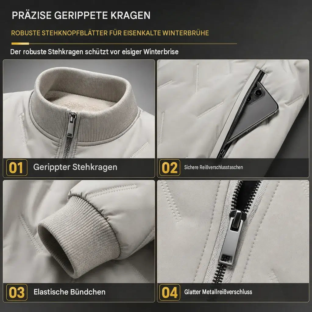 Herren-Winterjacke mit Fleecefutter und Wattierung – Warme